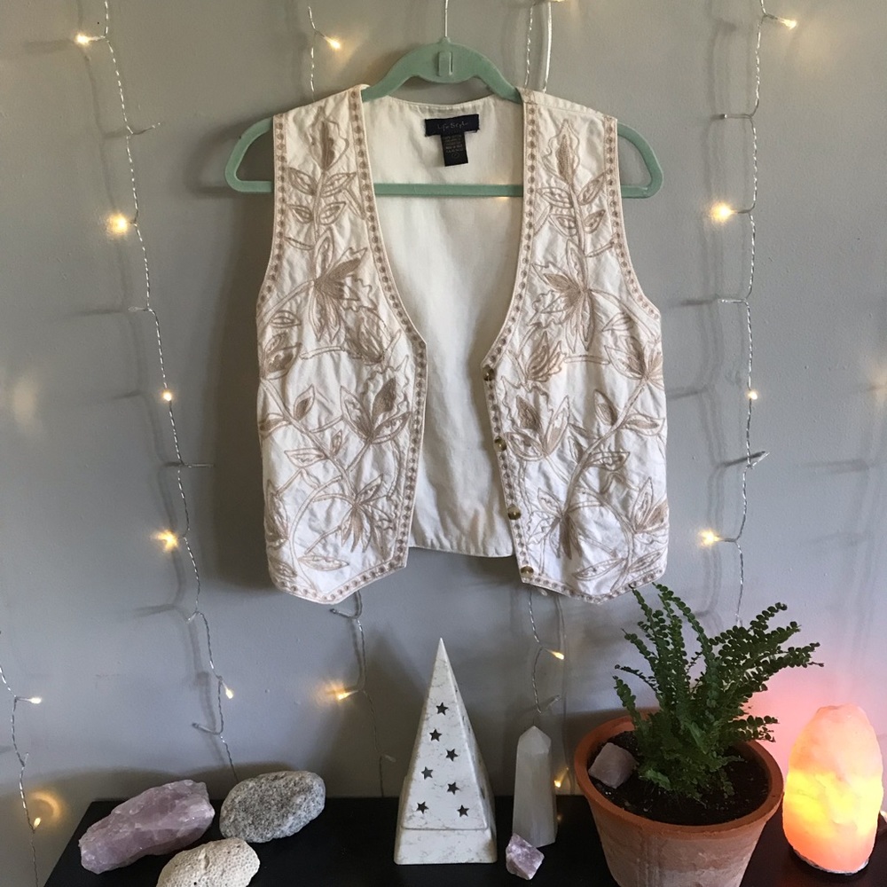 Vintage Life Style embroidered cotton vest